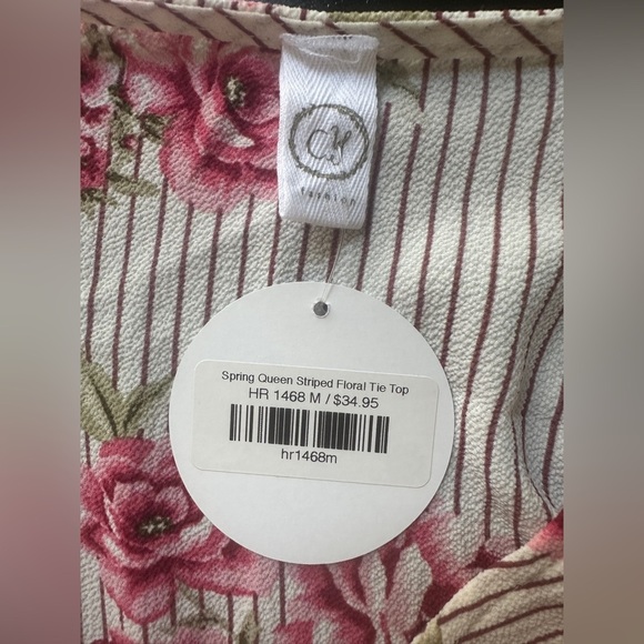 Floral Striped Women's Top - Picture 4 of 4